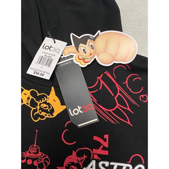 Men's Large Lot 29 Astro Boy Black All Over Print Hoodie Unisex Graphic Design - Picture 3 of 12
